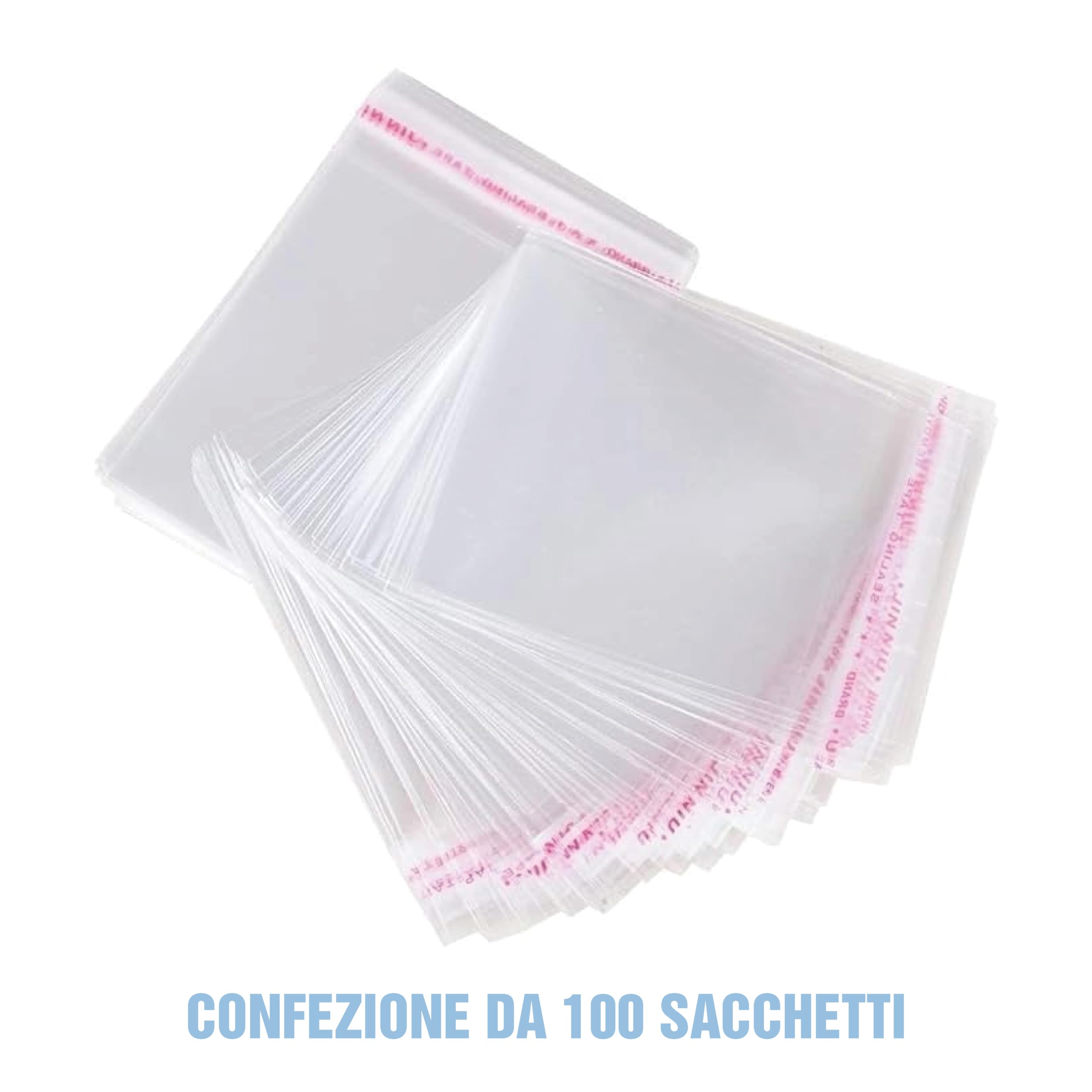 MGE - 100 Sacchetti in Plastica Trasparente 35x45 cm, Buste Trasparenti in Cellofano - Sacchetti Richiudibili con Chiusura Ideali per Regalo, Caramelle, Biscotti