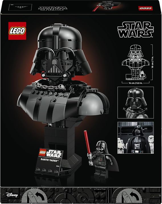 LEGO Star Wars Darth Vader Büstü 75439 - Yetişkinler için Darth Vader Minifigürü ile İsim Levhalı Stant İçeren Yaratıcı Dekoratif Model Yapım Seti, Kadınlar ve Erkekler için Hediye Fikri (349 Parça)