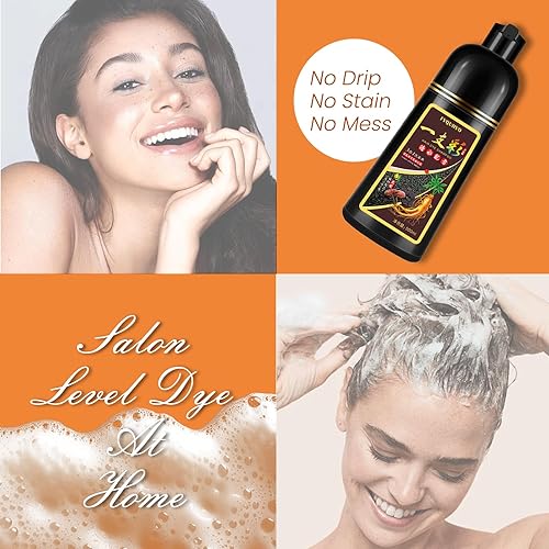 Miniatura 6 de Fedulili Champú de tinte para el cabello de vino tinto oscuro, 3 en 1, 100% cobertura de cabello gris, semipermanente, dura 4 semanas, kit de tinte