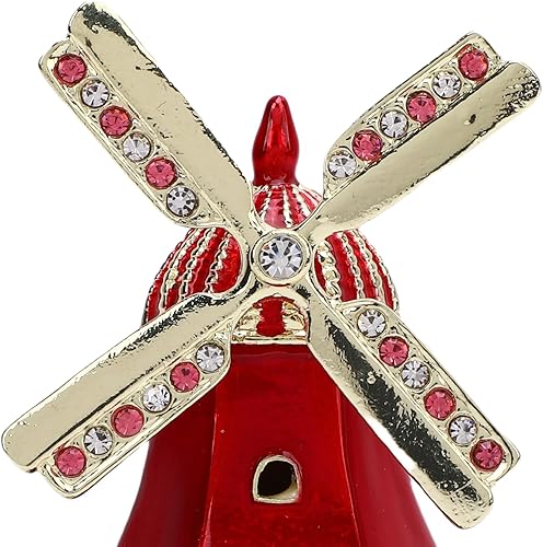 Miniatura 6 de Tyenaza Windmill Joyero, caja de baratija esmaltada, anillo y collar, organizador de joyas, caja de recuerdo para mujer