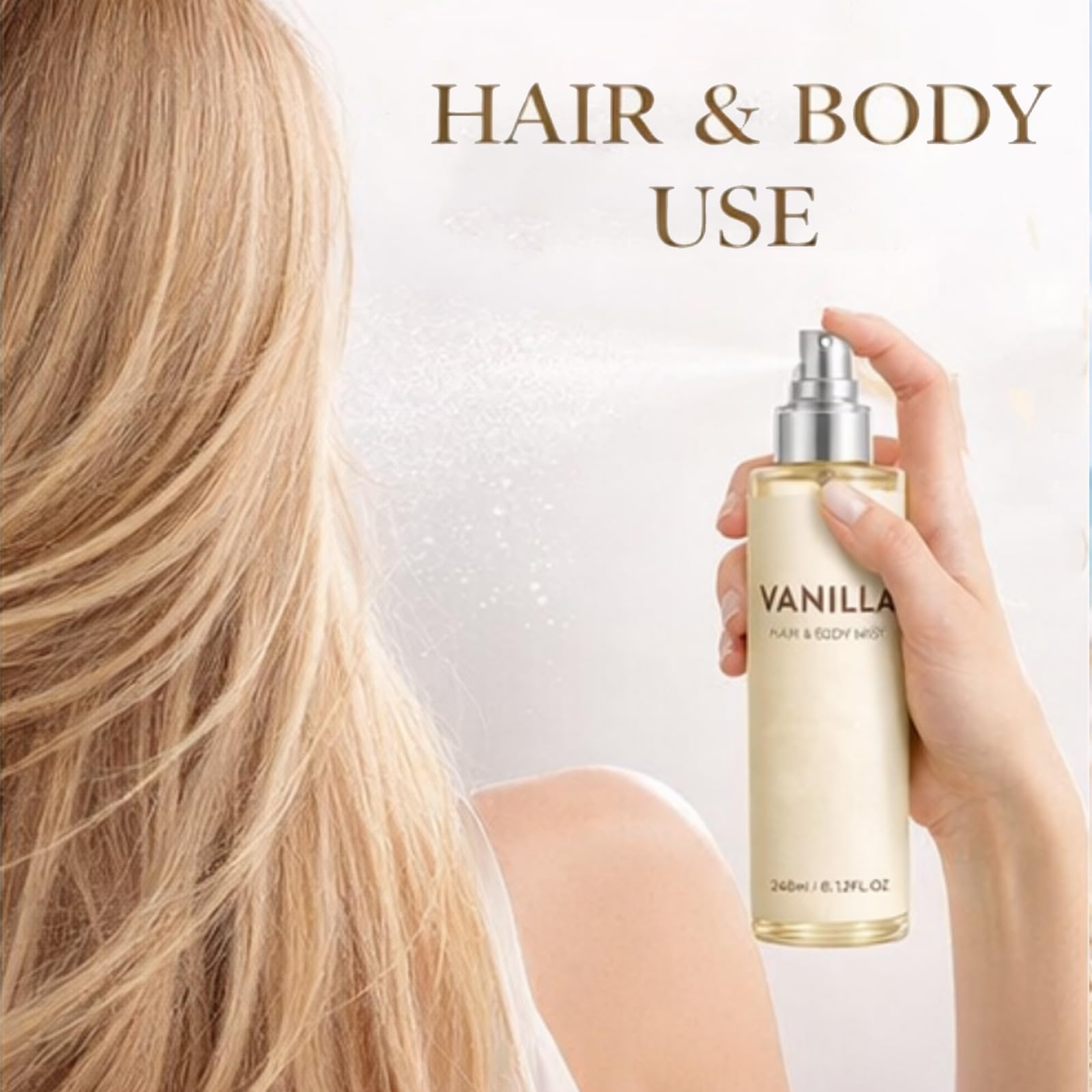 Verdraor Vanilla Beach Hair & Body Mist, Vanilla Beach Hair And Body Mist Perfume Spray For Women, Warm Vanilla & Coconut, Long-Lasting Fragrance (1pcs) — view 3