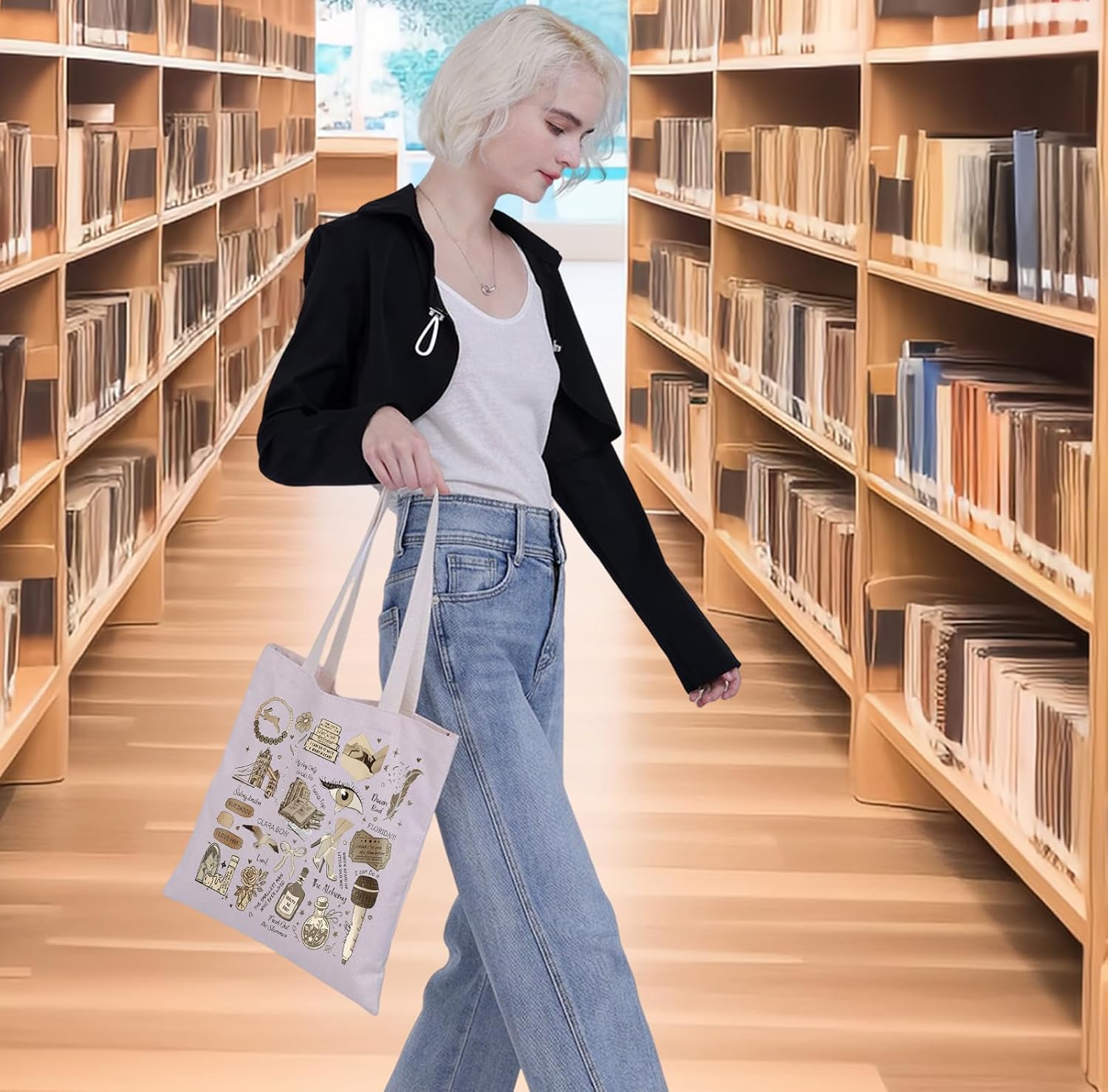 G2TUP Singer Concert Tour Tote Bag - Music Loves Gifts, Album Lyrics Shoulder Bag, Concert Merchandise - Image 6