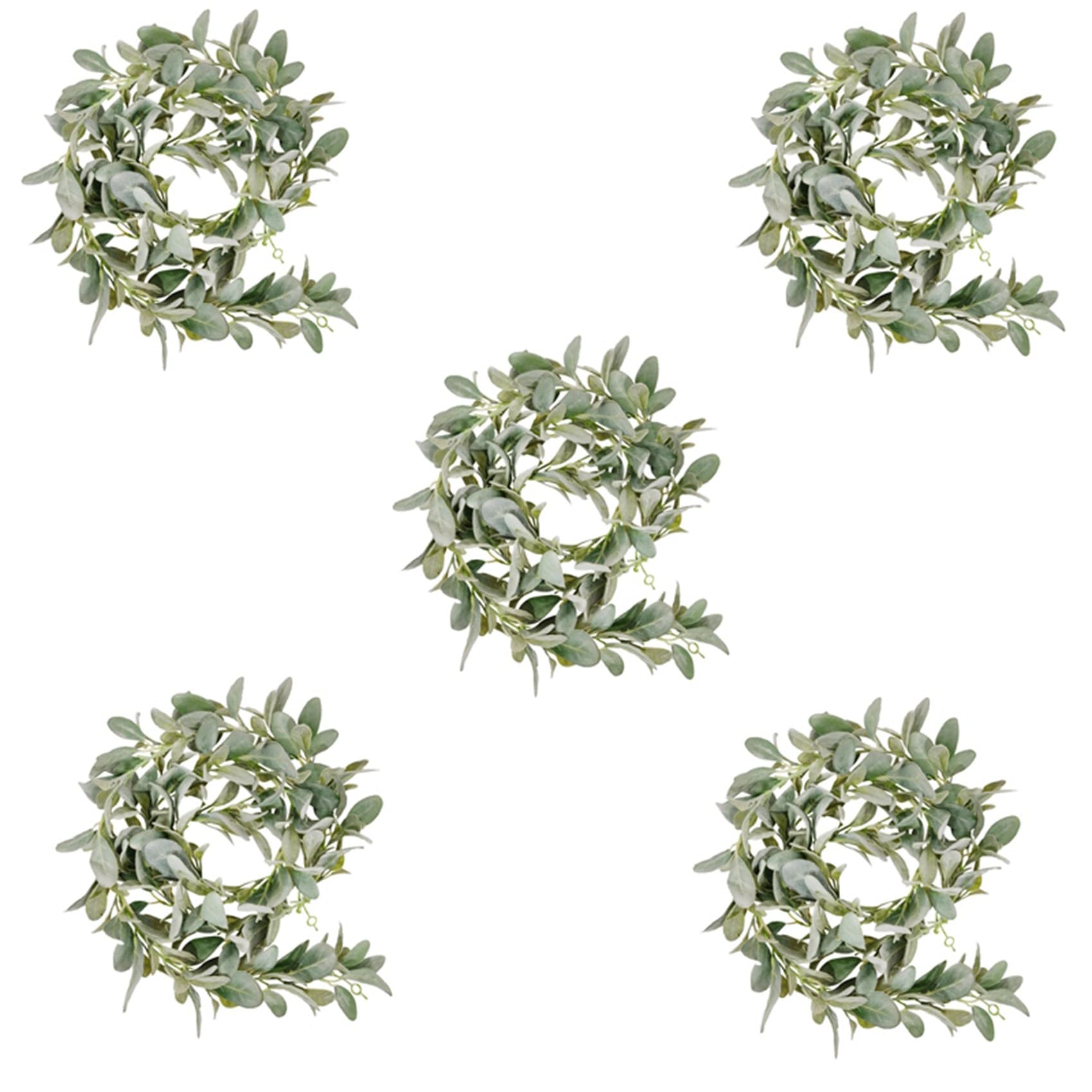 Hndhbfgrt 5X Artificial Flocked Lambs Ear Garland - 2Meter Soft Faux Vine Greenery and Leaves for Farmhouse Mantel Decor