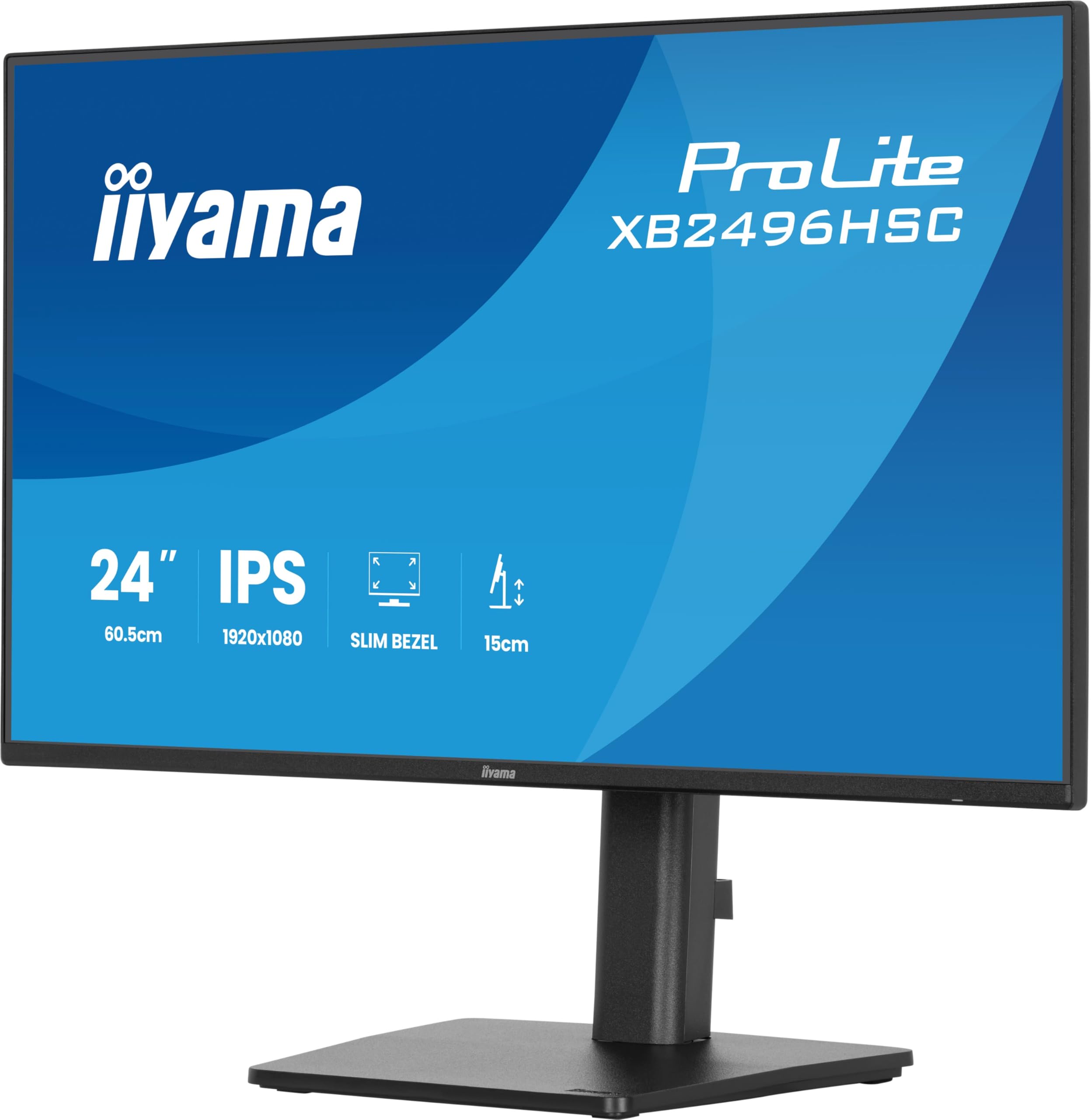 iiyama Prolite XB2496HSC-B1 60,5cm 23.8" IPS LED-Monitor Full-HD 144 Hz HDMI USB-C (65W) USB Hub (USB v3.2 Gen 1, Type-C) Slim-Line Höhenverstellung Pivot schwarz