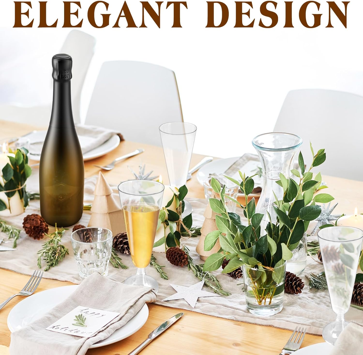 Plastic Champagne Flutes 100 Pack Disposable Glasses 5.5 Oz Clear Plastic Toasting Glasses Cocktail Cups for Party Wedding Thanksgiving Birthday