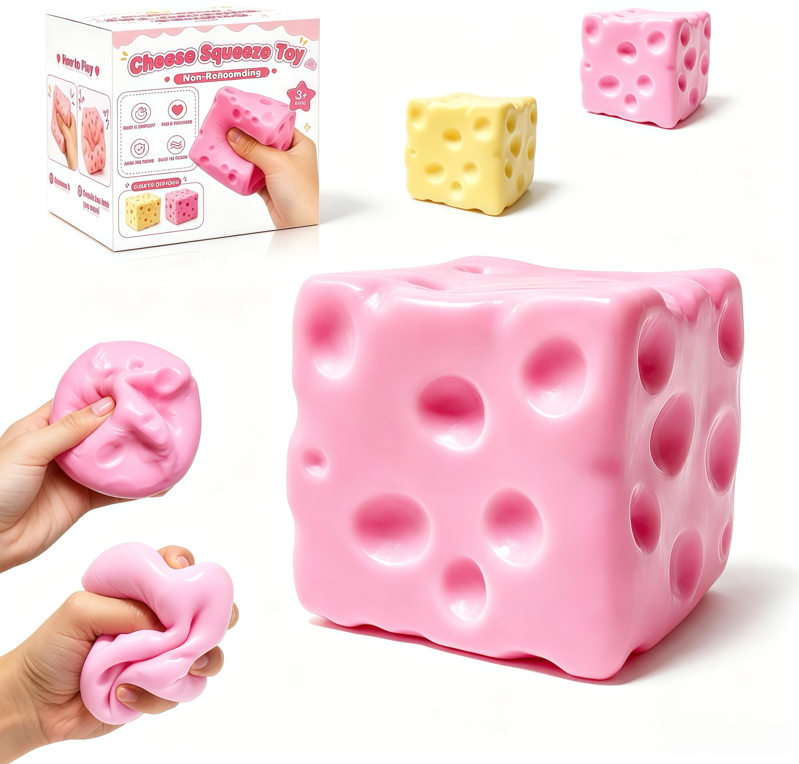 View 1 of **malformed** ISEN Cheese Squishy Toy - 2.76 Inch
