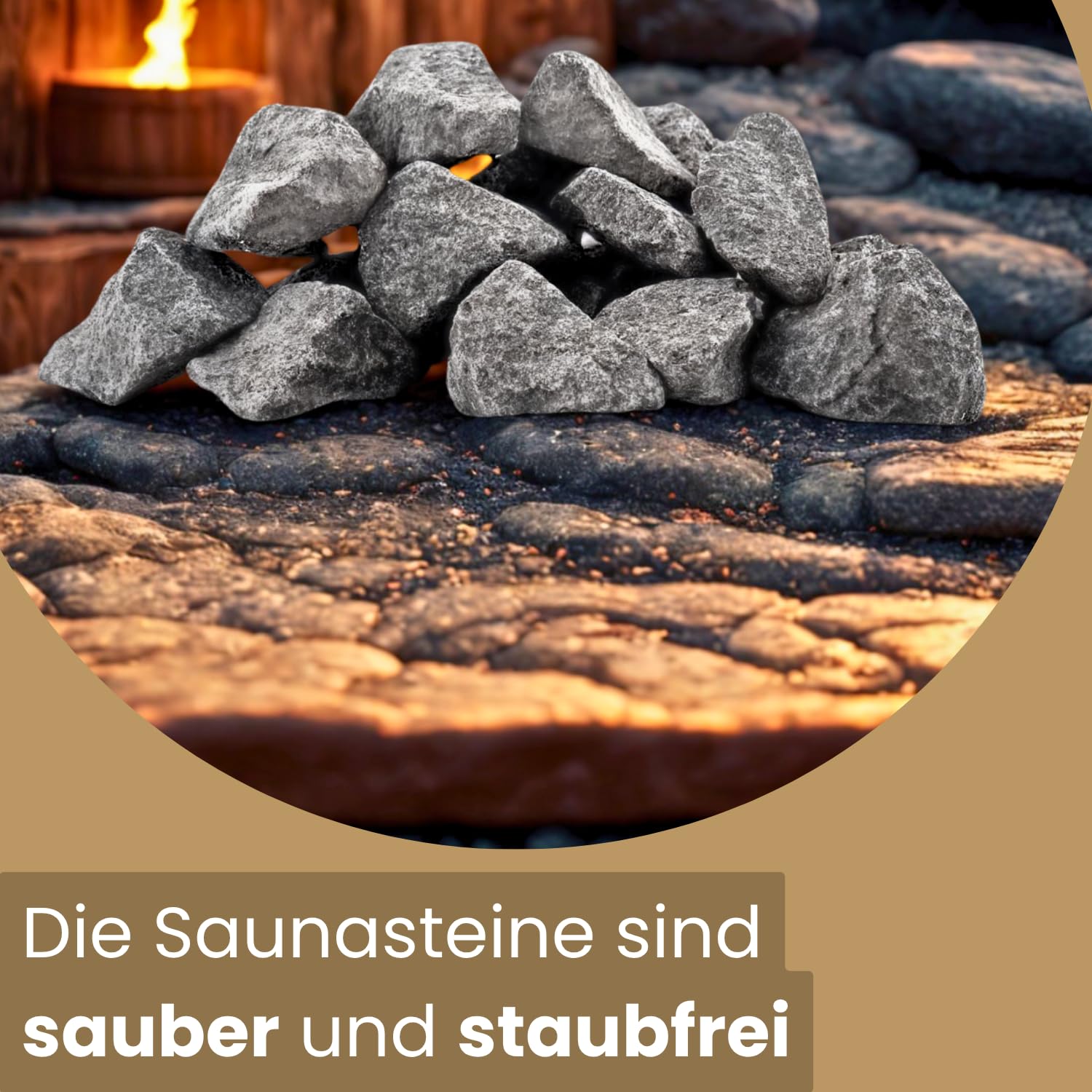 Tylö Saunasteine Diabas gewaschen 20 kg - Original Markenqualität Made in Sweden - Körnung 50-120 mm - Ca. 60 Natur-Saunasteine - Staubfrei für Saunaöfen