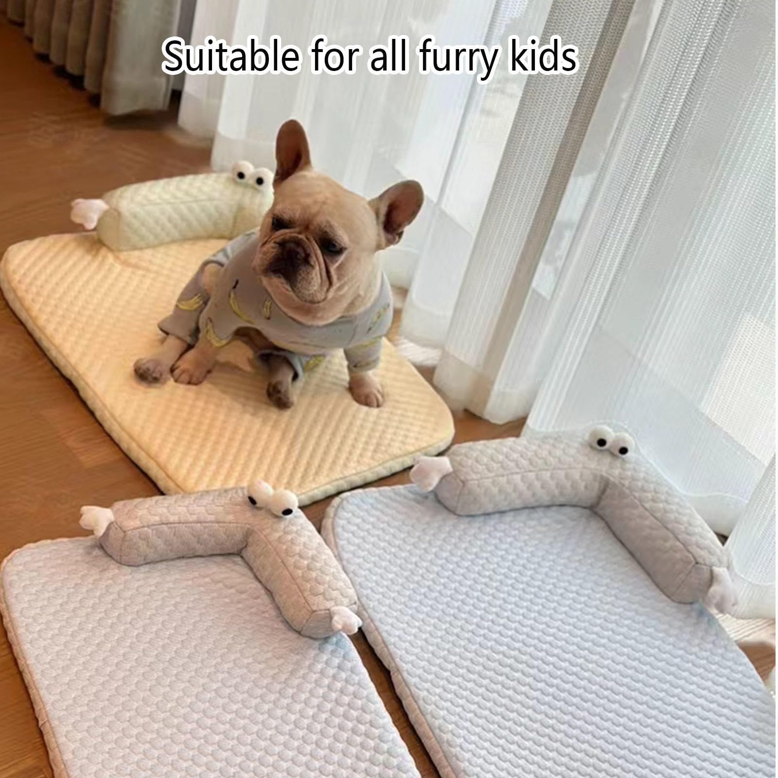 Tappetino Refrigerante per Cani Sfoderabile E Lavabile, Letto per Cani con Lati Rialzati Tappeto Refrigerante per Cani per L'Estate per Il Raffreddamento degli Animali,Yellow-XL