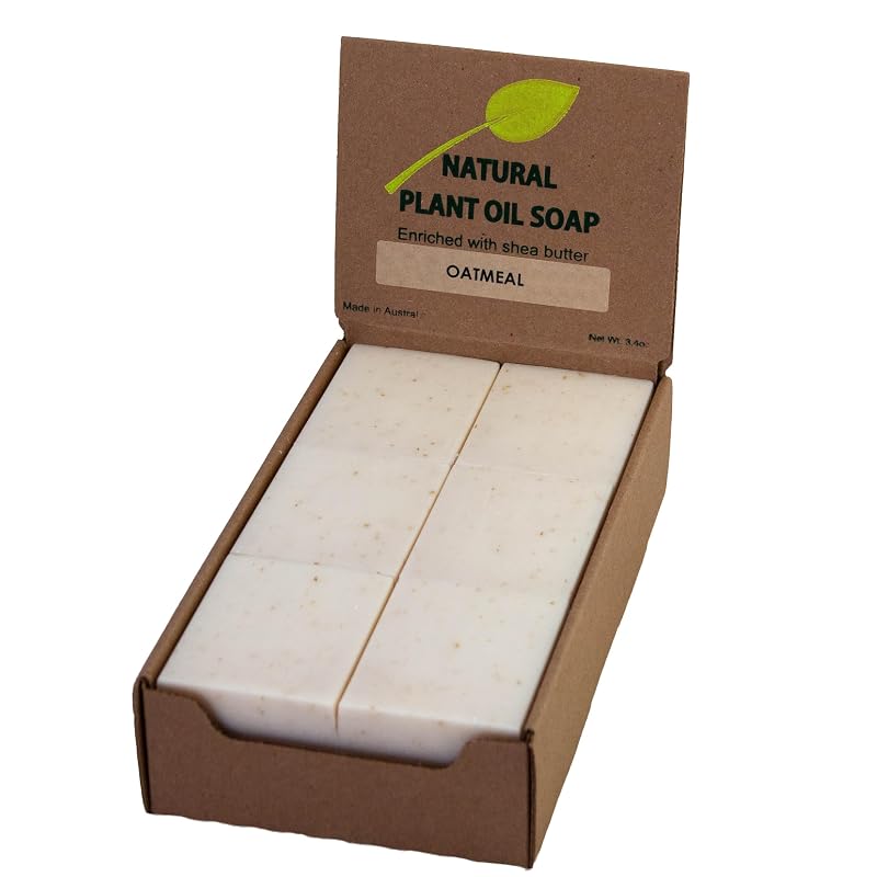 Simple Scents Australia Sabonetes Naturais em Barra com Aveia e Farelo, 12 unidades, 99 g cada, com manteiga de karité