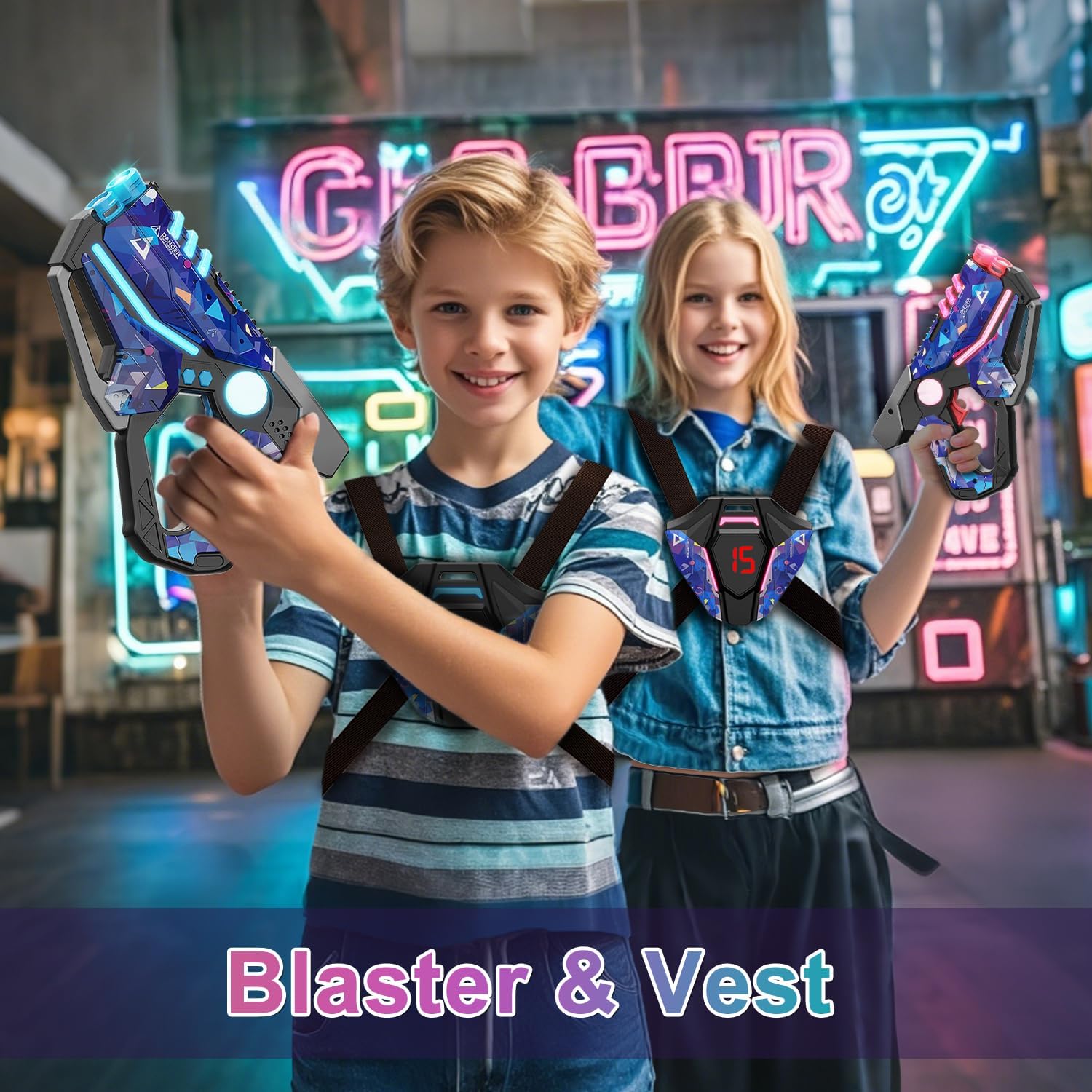 Laser Tag Guns Set of 2, Multiplayer Lazer Tag Game for Kids Ages 8 9 10 11 12+ Boys & Girls, Indoor Outdoor Family Game, Birthday Gift for Teens & Adults CyberNeo - 2 Pack image 4 of 6 B0F9WS8DYY