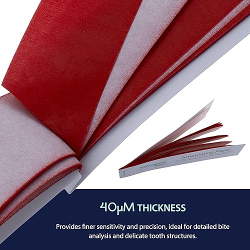 Miniatura 20 de 180 hojas de papel articulado de grado dental Papel articulado micron Bite y película de doble cara para ajustes oclusales e interproximales
