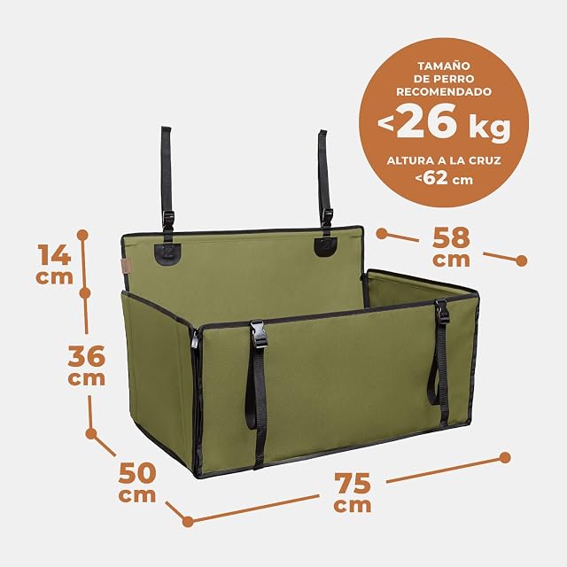 Foto 8 de 8 de WUGLO Asiento de Coche para Perros Grandes Extra Estable hasta 26 kg