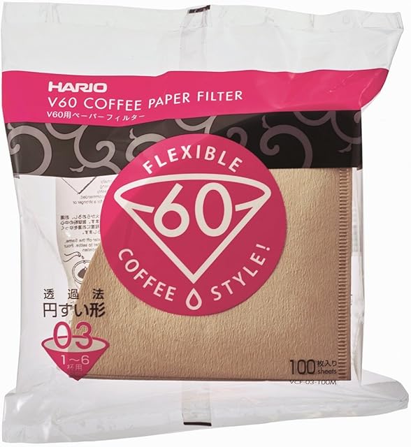 Hario Paper Filter Misarashi for 03 Dripper, Pack of 100, Brown