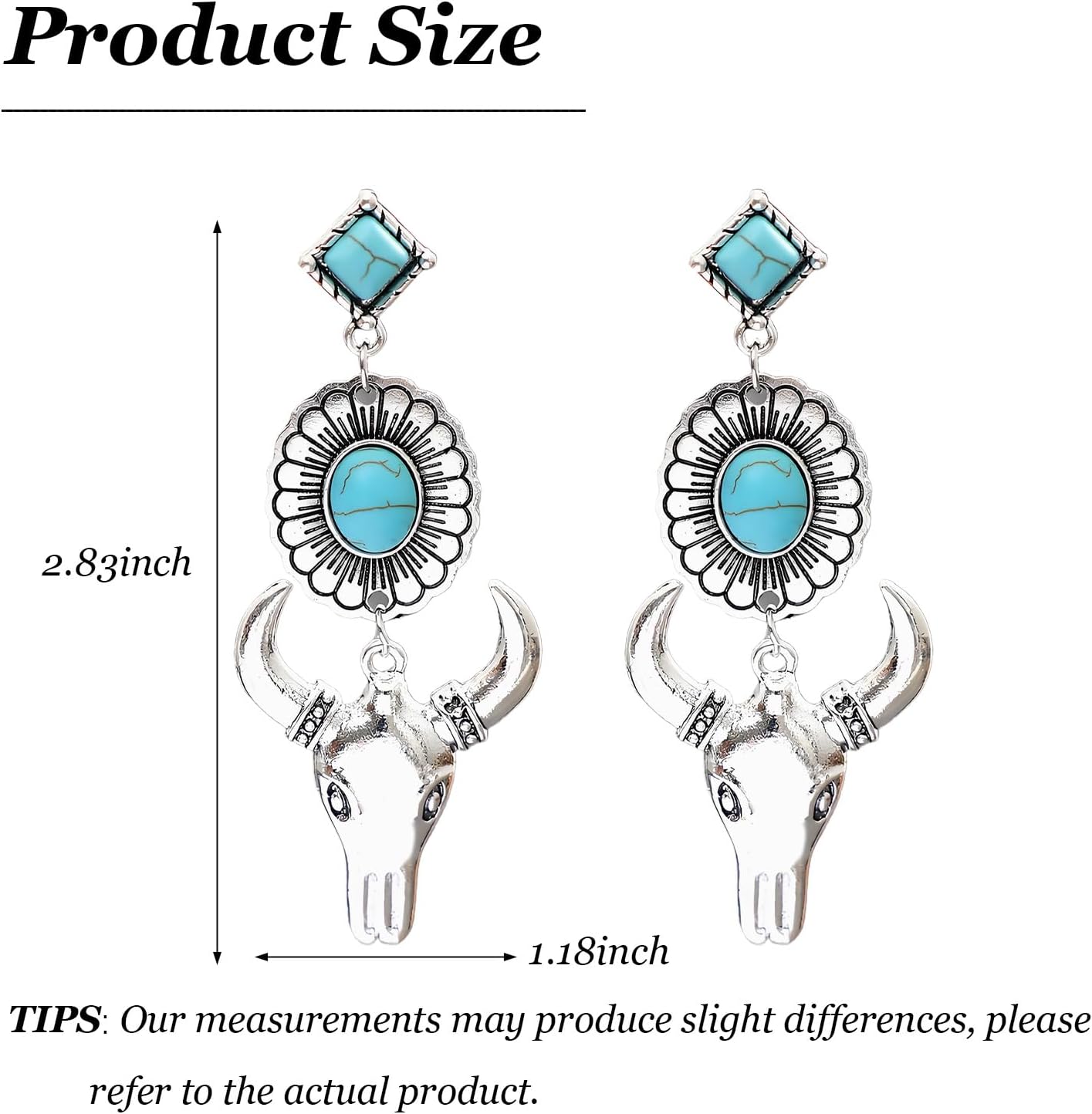 Western Jewelry Turquoise Earrings for Women Silver Western Earrings Country Concert Outfits for Women Cowboy Chic Rodeo Outfit Shirts Dress Accessories - Image 6