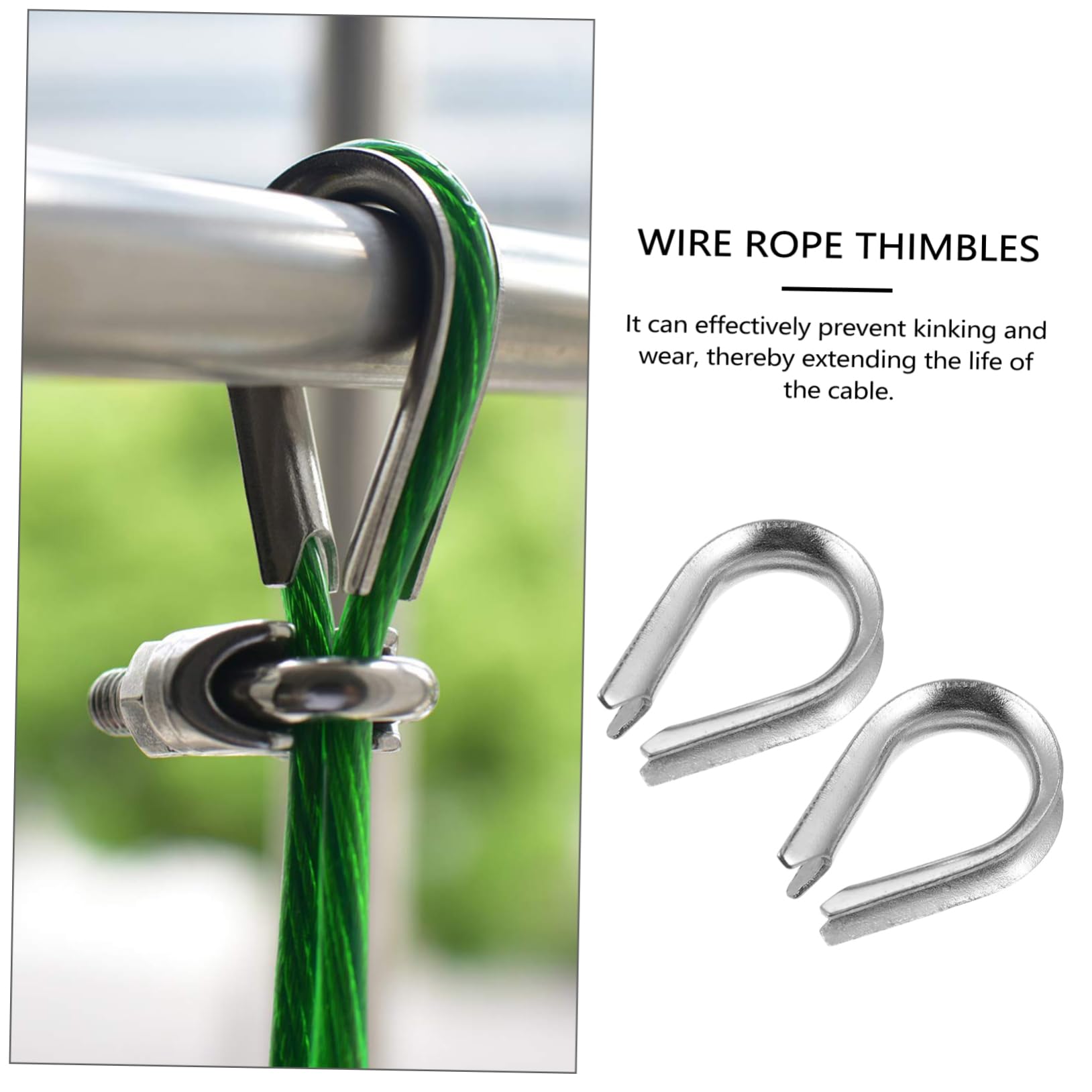 FUNOMOCYA Heavy Duty Stainless Cable Thimble Size 20pcs Set for Wire Rigging and Cable Thimble Wire Rigging