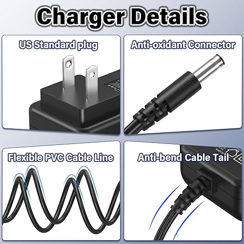 Miniatura 7 de Repuesto de cargador de pistola de masaje de 18 V compatible con BOB y Brad X6 Pro, adaptador de CA para Bob y Brad X6 Pro, pistola de masaje de
