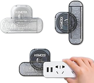 Wall Socket Fixer - Easy to Install Transparent Sturdy Mounting Bracket for Kitchen, Bedroom, and Home Use (3 piece of the color shown)