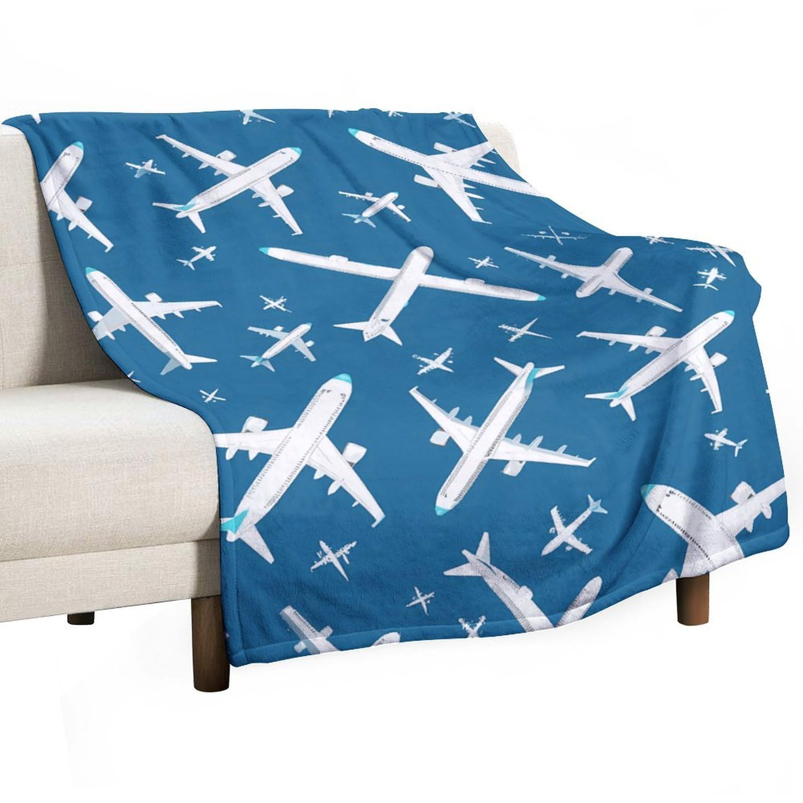 Cgsbngha Style Plane Aircraft Airplane Jet Flannel Fleece Blanket Lightweight Soft Throw Blankets For Sofa Couch Bed Chair