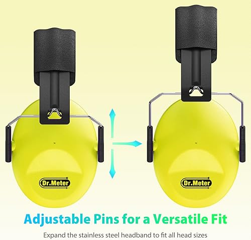 Vista 107 de Orejeras de seguridad con reducción de ruido de 31 dB con diadema ajustable para adultos y niños, protección auditiva, para autismo sensorial, negro