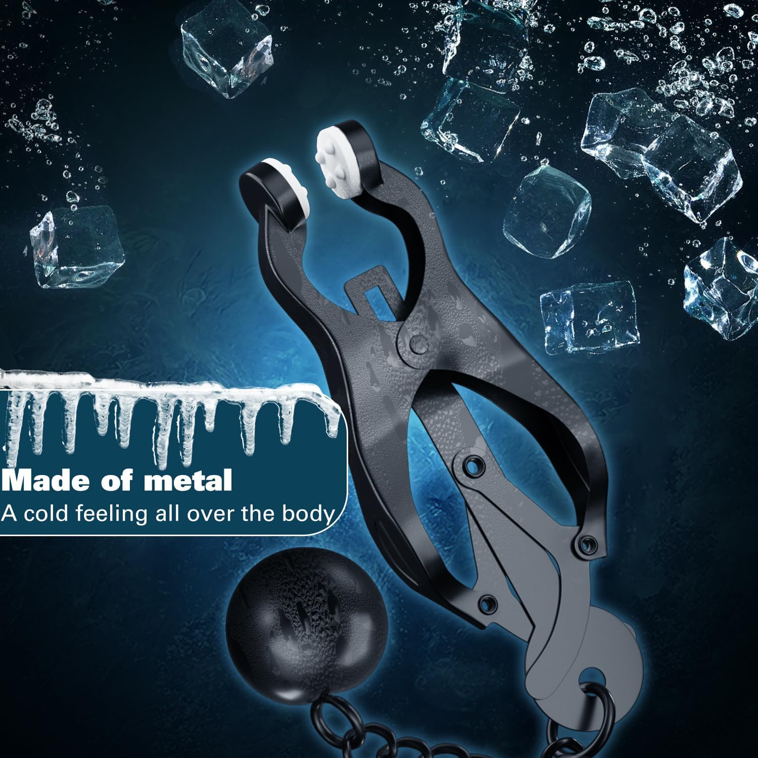 Nipple Clamps with Metal Weights Ball & Silicone Cushion Women BDSM Restraints Breast Clips Female Sexual Pleasure Nipple Clitoris Labia Stimulation Adults Sex Toys for Couples