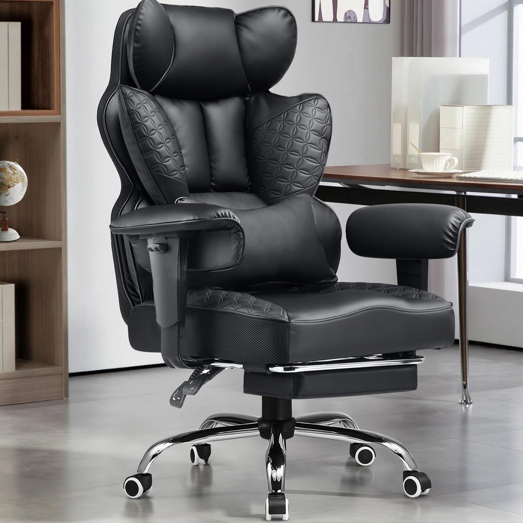 GTPLAYER Big and Tall Saddle Gaming Chair in matte black