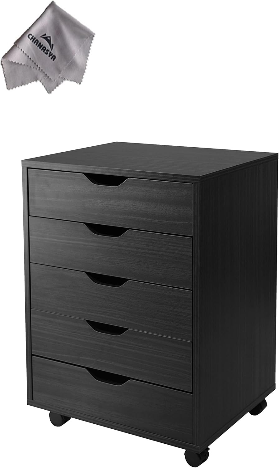 Halifax for Closet / Office, 5 Drawers, BlackWith Chanasya