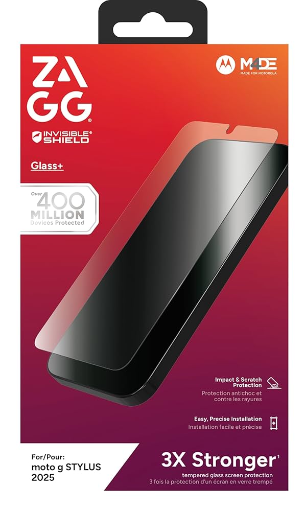 スクリーンプロテクター Motorola Amazon.com: ZAGG Glass+ Motorola Moto g STYLUS 2025 Screen