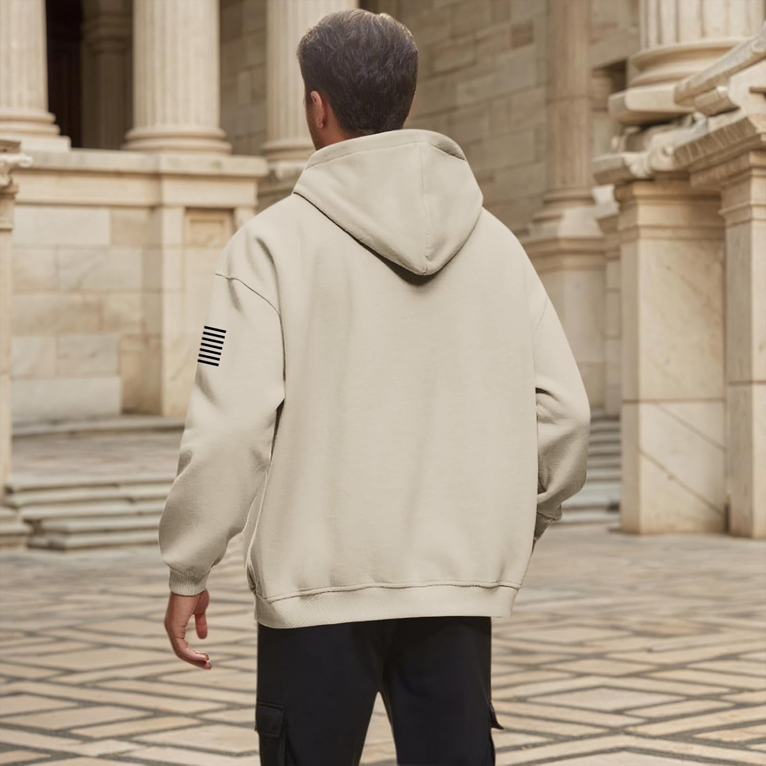 American USA Flag Hoodie for Men Patriotic Vintage Graphic Hooded Sweatshirts Long Sleeve Pocket Pullover Tops - Image 4