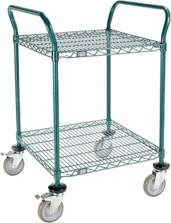 Nexel Utility Cart, 2 Shelf, Poly-Green, 24