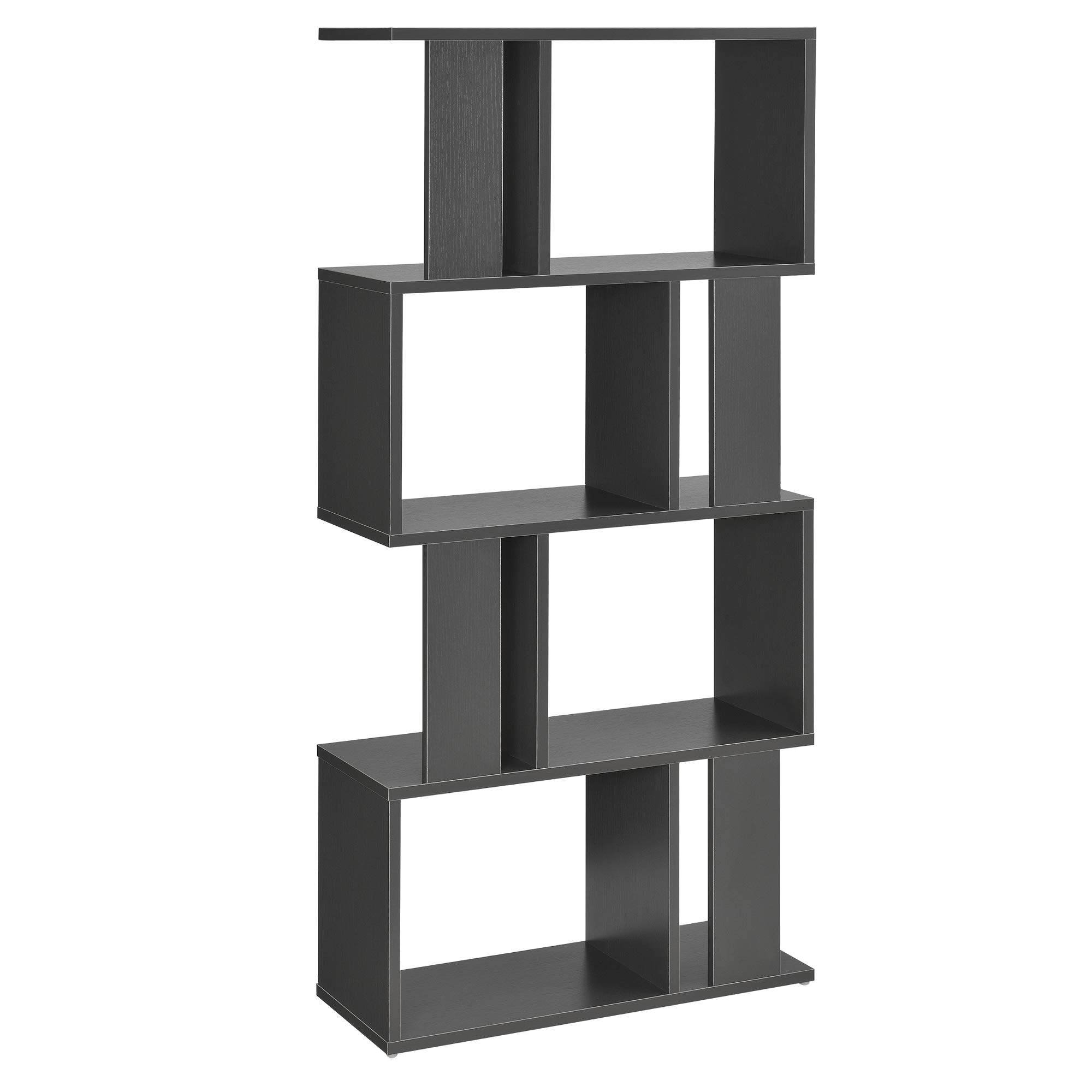 [en.casa] Libreria Bassa Scaffale da Terra con 4 Scomparti Aperti Mobile Espositore per Casa Ufficio Negozio130x60x24 cm Grigio scuro
