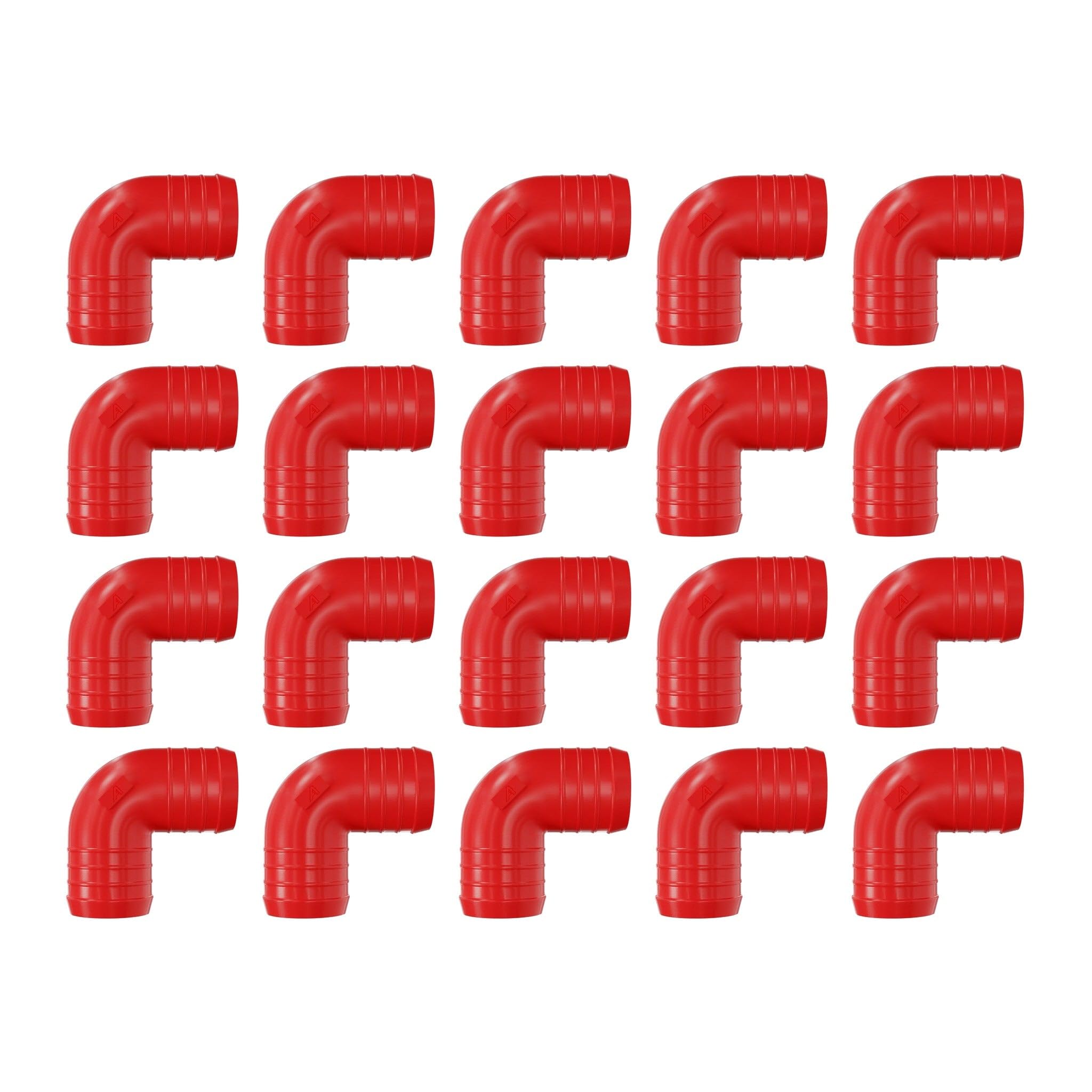 20 Pack 10mm 90 Degree Barbed Plastic Hose Elbow Joiner Connector Red — image 1