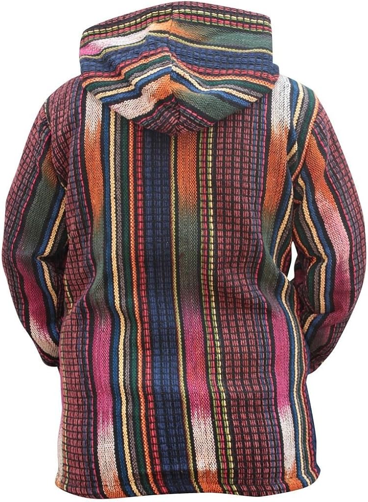 SHOPOHOLIC FASHION Unisex Hippy Gheri Lined Jacket Boho Zip Hoodie