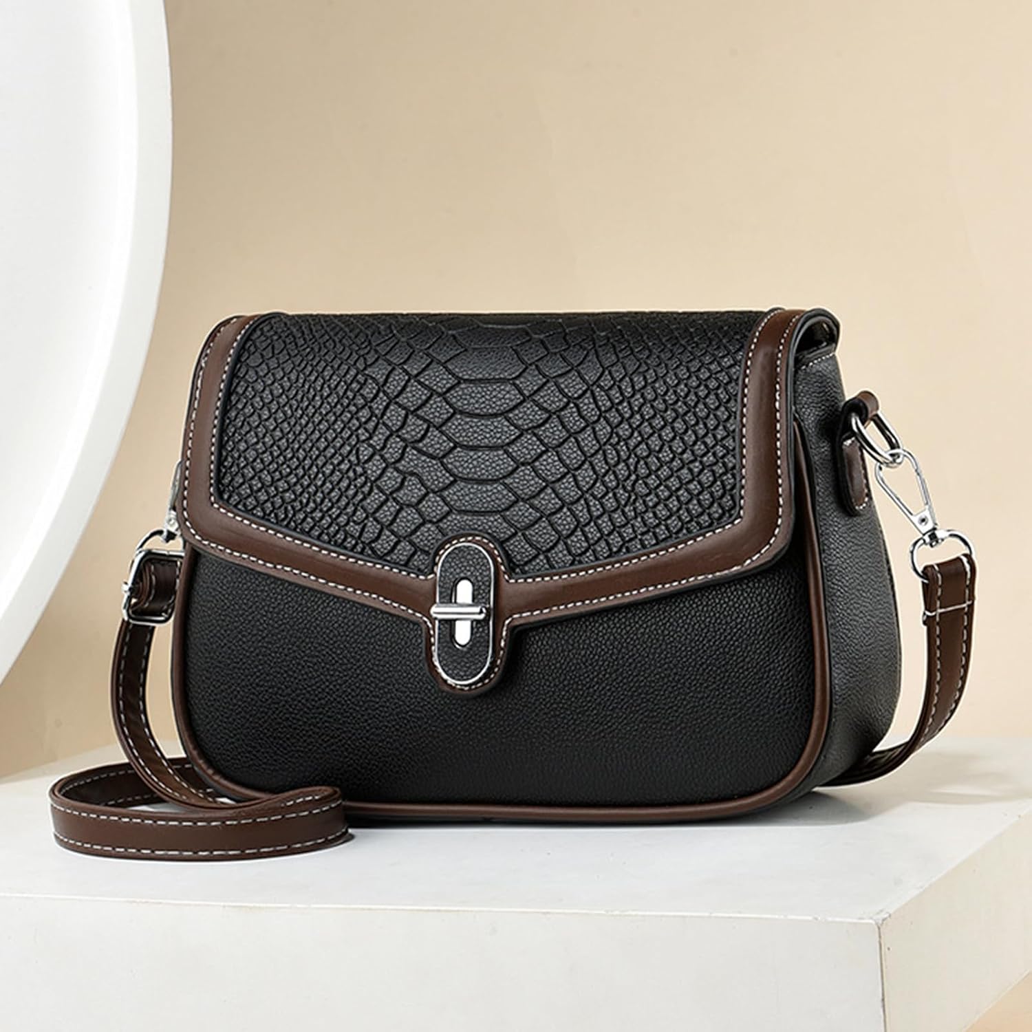 NICOLE & DORIS Mini Ladies Shoulder Bag Vintage Crossbody Bag for Women PU Leather Small Side Purse