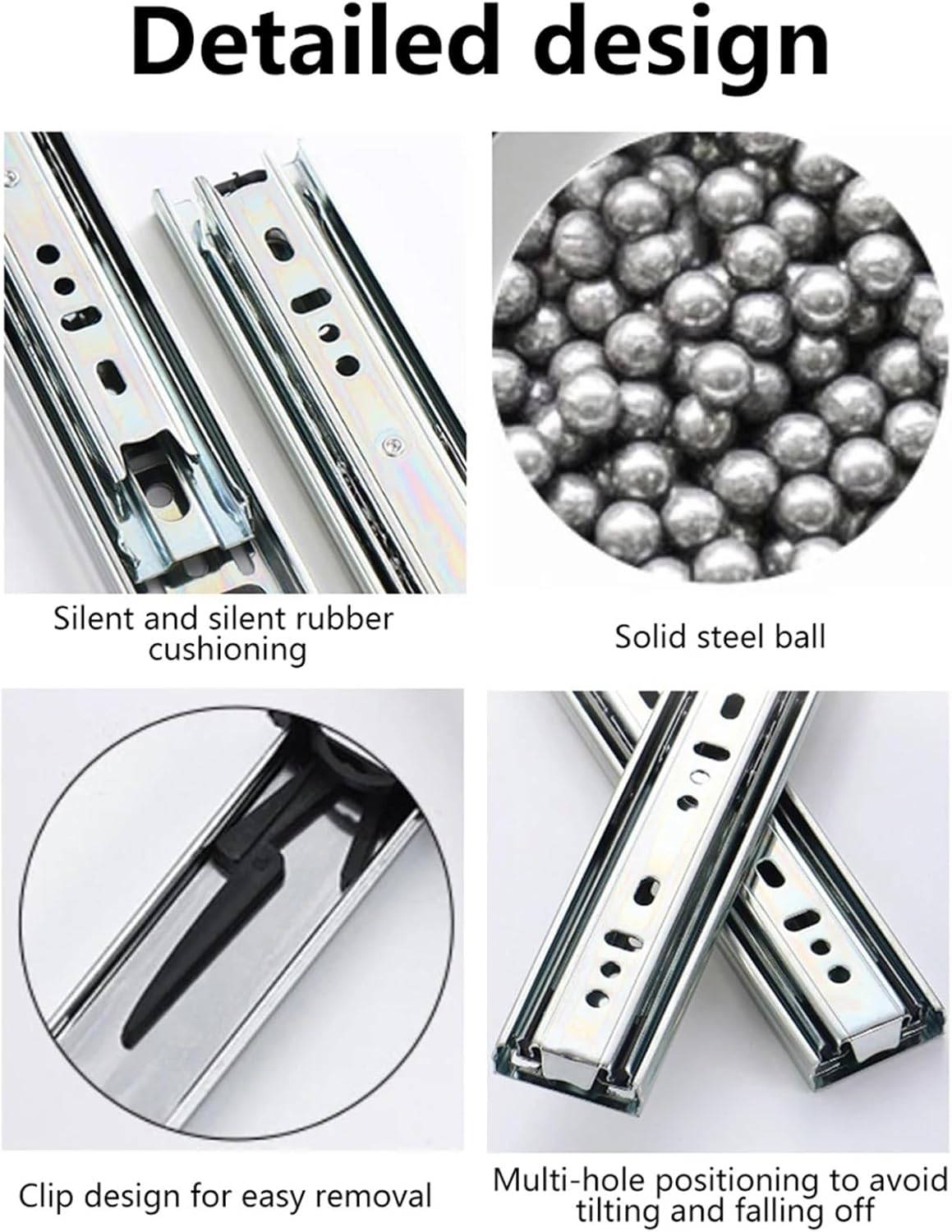 3 Section Capacity Full Extension Ball Bearing Side Mount Drawer Slides(12inch)