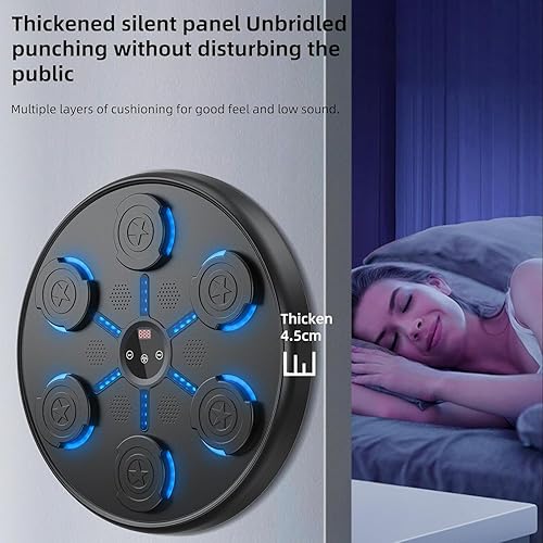 Miniatura 9 de Máquina de boxeo musical de segunda generación con guantes de boxeo, máquina de boxeo música montada en la pared, entrenador de boxeo musical