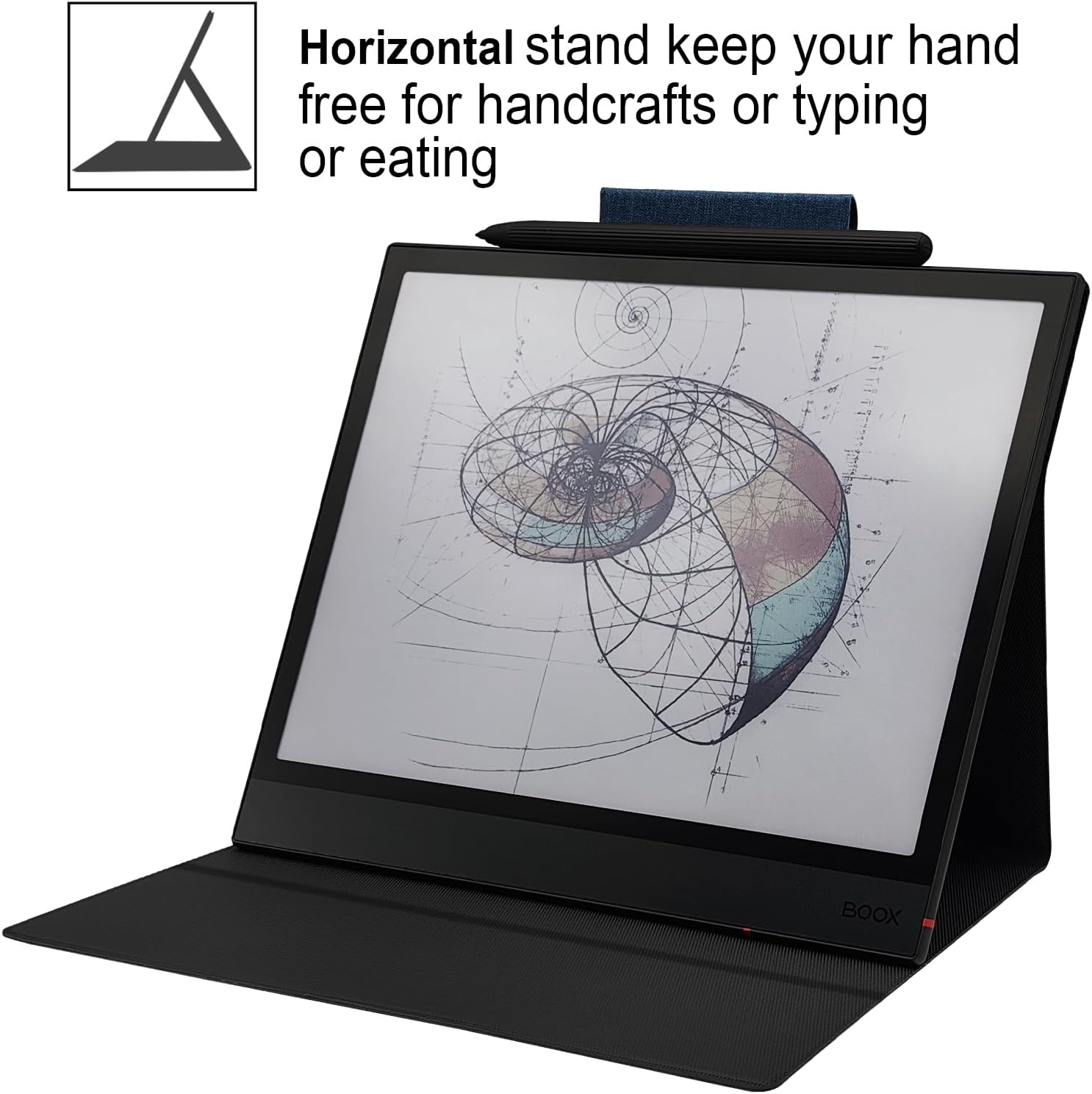 Magnetic Stand Case for Onyx Boox Note Air 4 C/Note Air 3 C (2024/2023 Released) Ultra-Thin Lightweight Leather Cover with Magnetic Pen Buckle, Auto Sleep/Wake (Cloth Bark Blue)