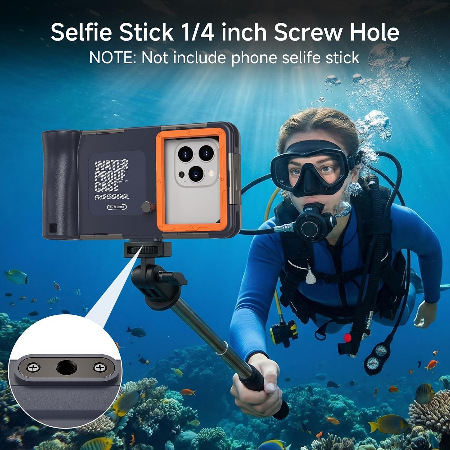 Coque de téléphone sous-marine pour plongée avec tuba, 50 pieds/15 m, étui de téléphone étanche professionnel pour iPhone 17-8 Plus/Pro/Pro Max, Galaxy S10-S25 Plus/Ultra, photo vidéo sous-marine (ne