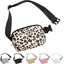 Fanny Pack for Women and Men, 1L Mini Nylon Belt Bag, Leopard Print