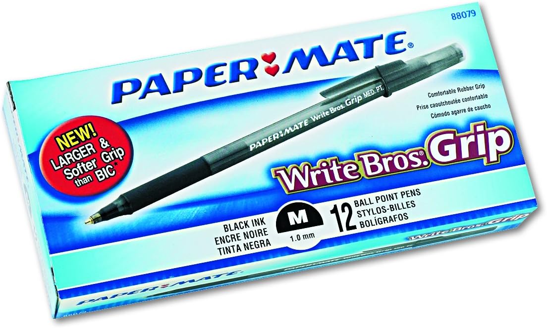 Papermate 88079 Write Bros. Grip Ballpoint Pen, Medium