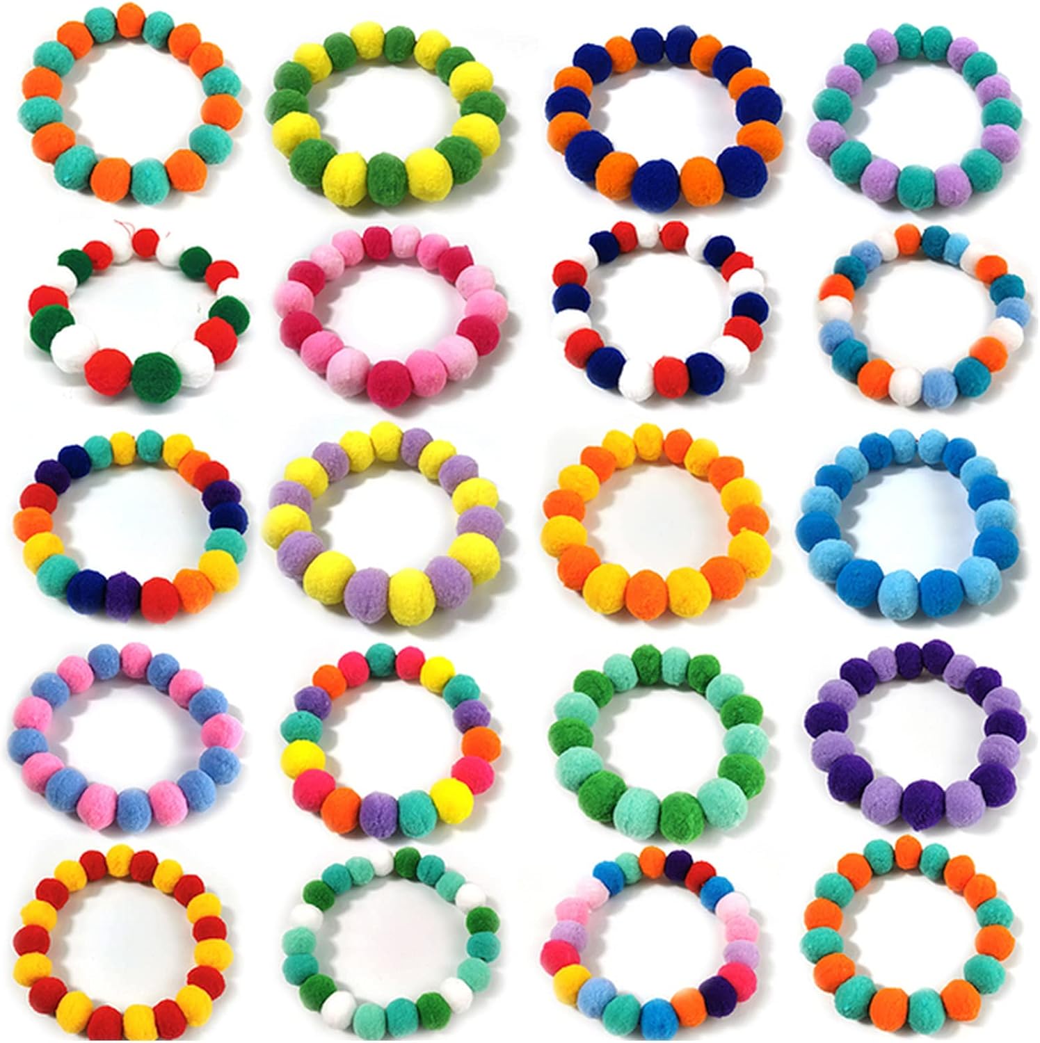 50pcs pet Dog Bow Tie Rainbow Flower Hair Ball Necklace Collar Pet Dog Cat Bowties Neckties Dog Grooming Accessories(Mix Color,Neck Size (40-45cm))