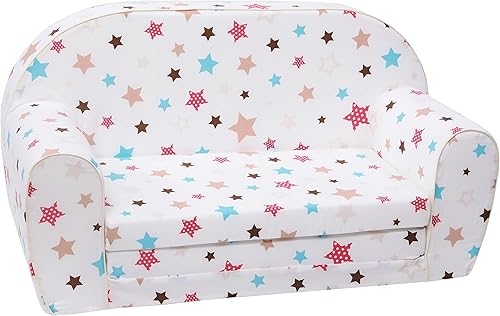 Miniatura 54 de DELSIT Sofá para bebé y para niños – Hecho en Europa para niños, 2 en 1 Flip Open Foam Sofá doble – Sofá plegable para niños Unicornios y Arcoiris