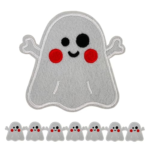 8 PCS 3.0 inch Cute Ghost Patches, Stick on Embroidered