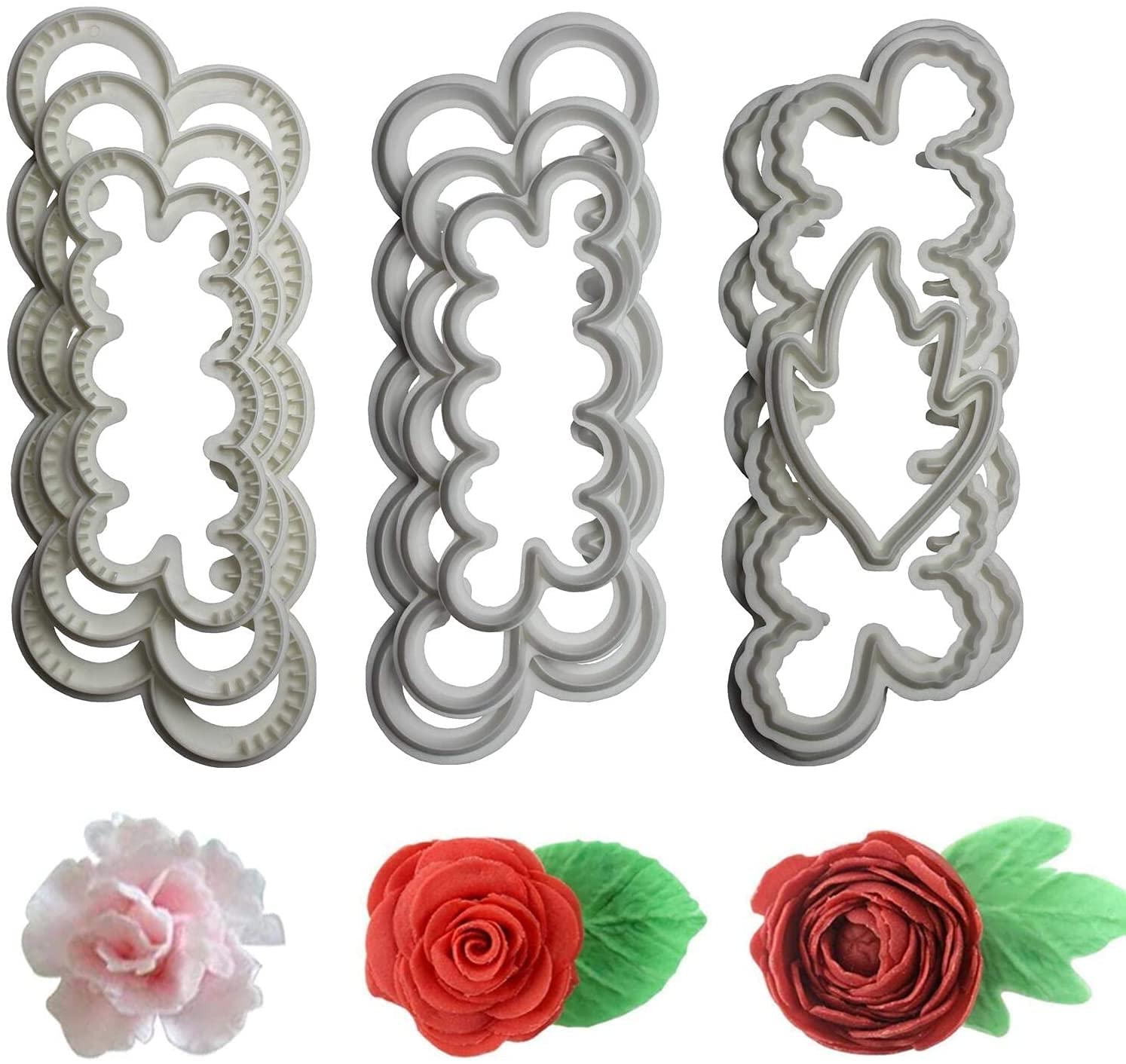 RKPM HOMES Easiest Carnation Ever Cutter for Cake Decorating Set of 3 (Carnation Flower Print) 4