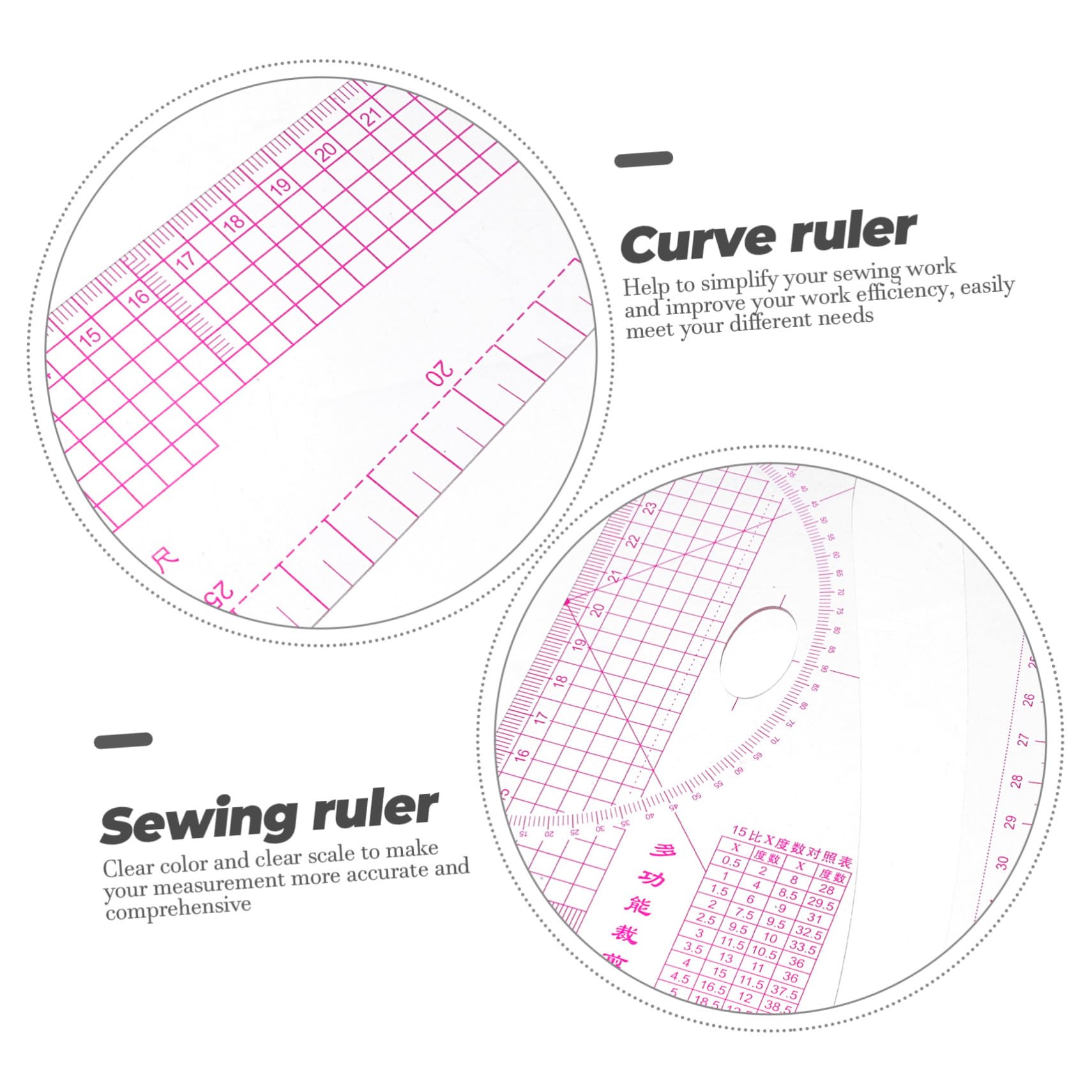 Juego de 9 Reglas de Costura y Patronaje Pvc para Corte | Escala Clara y Medición Precisa, para Diseño de Ropa, Nivel Principiante y Profesional