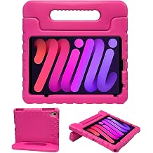 LEFON Kids Case Shockproof for iPad mini 6/7, iPad mini 6th 7th Generation Case with Pencil Holder Convertible Handle, Light Weight Super Protective Cover for iPad mini A17 Pro 8.3 Inch Rosy