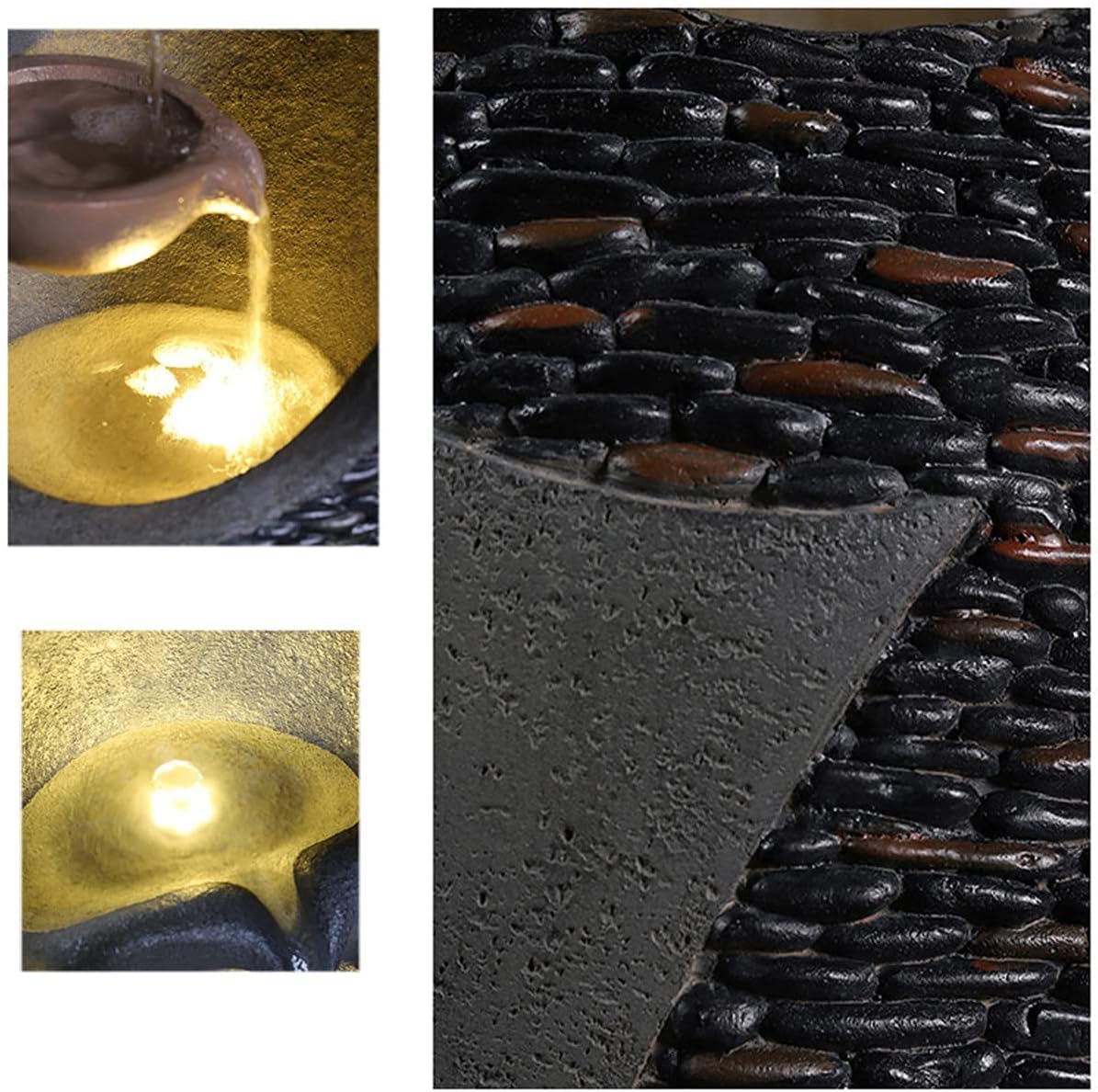 Floor Outdoor Water Fountain 3-tie Water Fountain Waterfall Garden Fountain Outdoor Water Fountain Yard Art Decor for Garden Patio Deck Porch