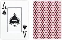 Vista 2 de Brybelly Cubierta roja individual, tamaño amplio, índice Jumbo, naipes recubiertos de plástico