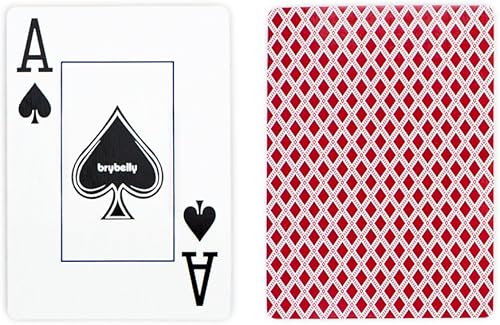 Miniatura 2 de Brybelly Cubierta roja individual, tamaño amplio, índice Jumbo, naipes recubiertos de plástico