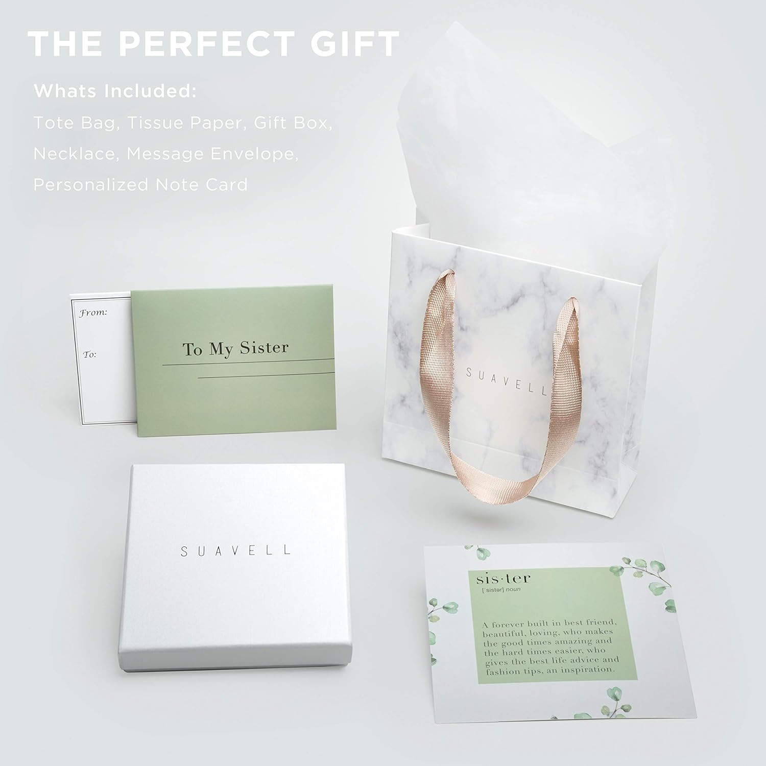 Suavell Sister Necklace – Sterling Silver Interlocking Double Circle Necklace Jewelry for Women – Meaningful Birthday Gift for Sister, Maid of Honor Gift or Bridesmaid - Image 7