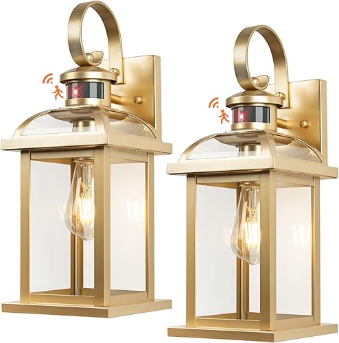 Vista 41 de Paquete de 2 lámparas exteriores negras, luces de pared de aluminio antioxidante para luces de porche de casa, luces IP65, impermeables, de vidrio